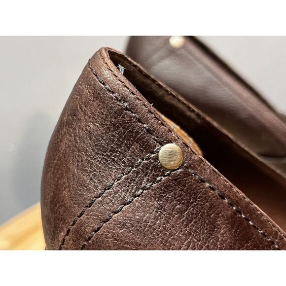 Nine West Wedge Heel Womens‎ 10M Brown Grommet Brown Leather Open Toe - Picture 4 of 12